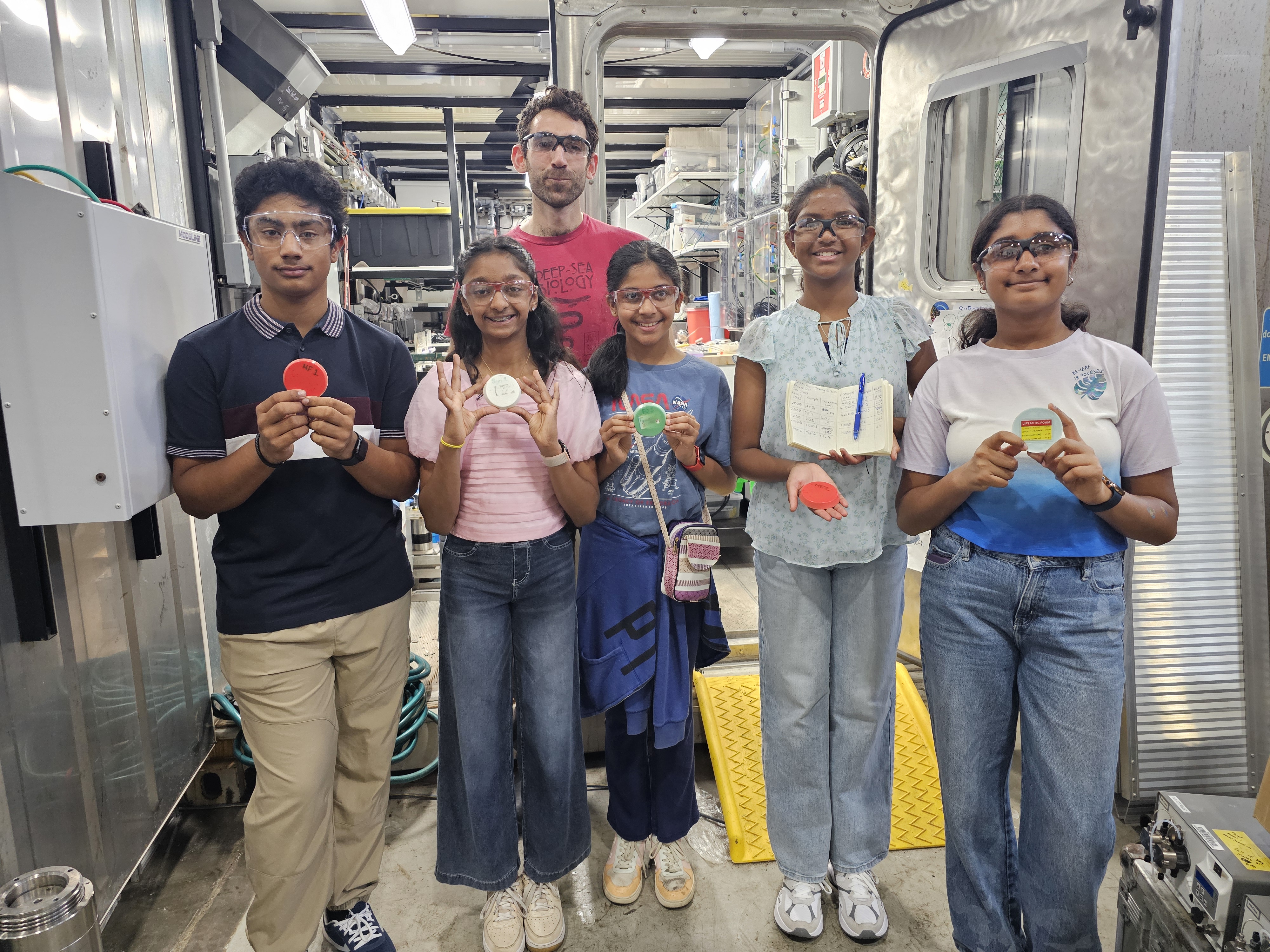 Showing off the prototypes post-pressure test
